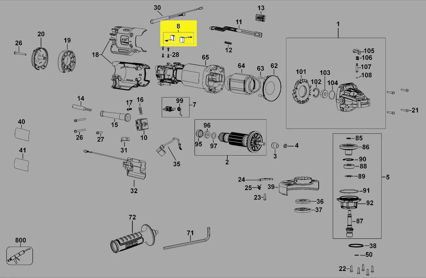 Balais charbon réf. NA121924 DeWalt